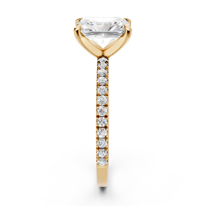 Radiant Cut Diamond Engagement Ring 3.5ct Lab Grown with Side Stones